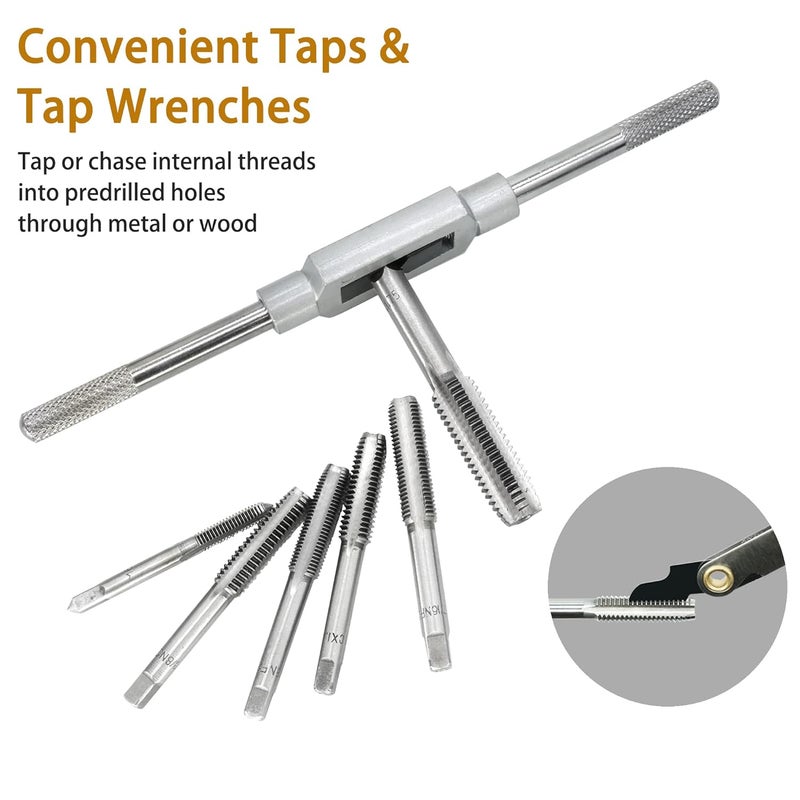 Axelord 40PCS Tap and Die Set, Metric Screw Threads M3, M4, M5, M6, M7, M8, M10, M12, Both Coarse and Fine Types | Essential Threading Tool Kit with Complete Handles, Accessories and Case - Image 3